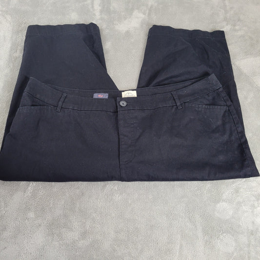 St John's Bay Women 24W Black Cropped Capri Pants Elastic Waist Straight BLA89E