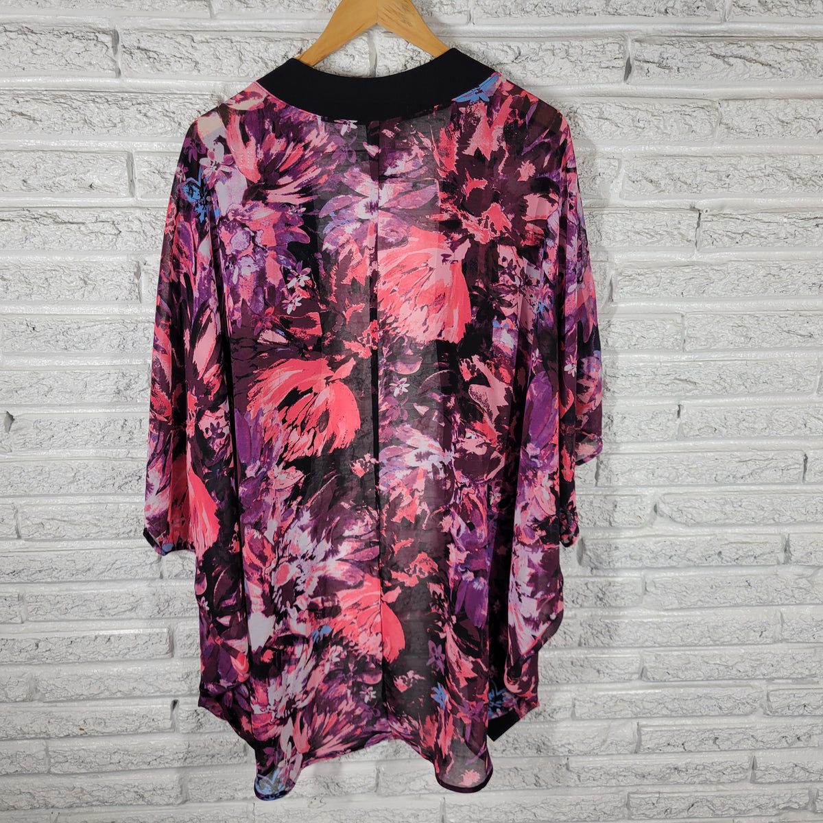 Catalina Swim Coverup 2X Floral Sheer Sleeveless Beach Pool Plus Open FLO65E