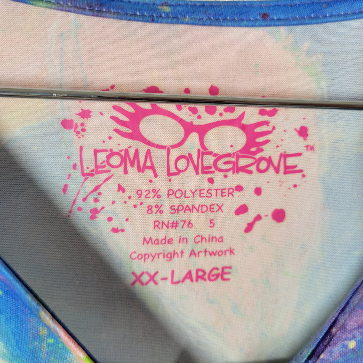 Leoma Lovegrove Womens XXL Water Lily Floral Graphic Top V-Neck FLO138E