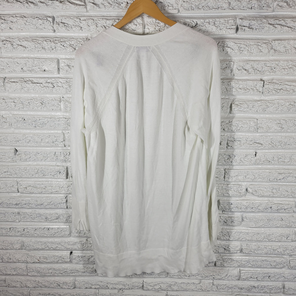 Ava & Viv White Open Cardigan Sweater Women's Plus 1X Knit Long Sleeve WHI9E