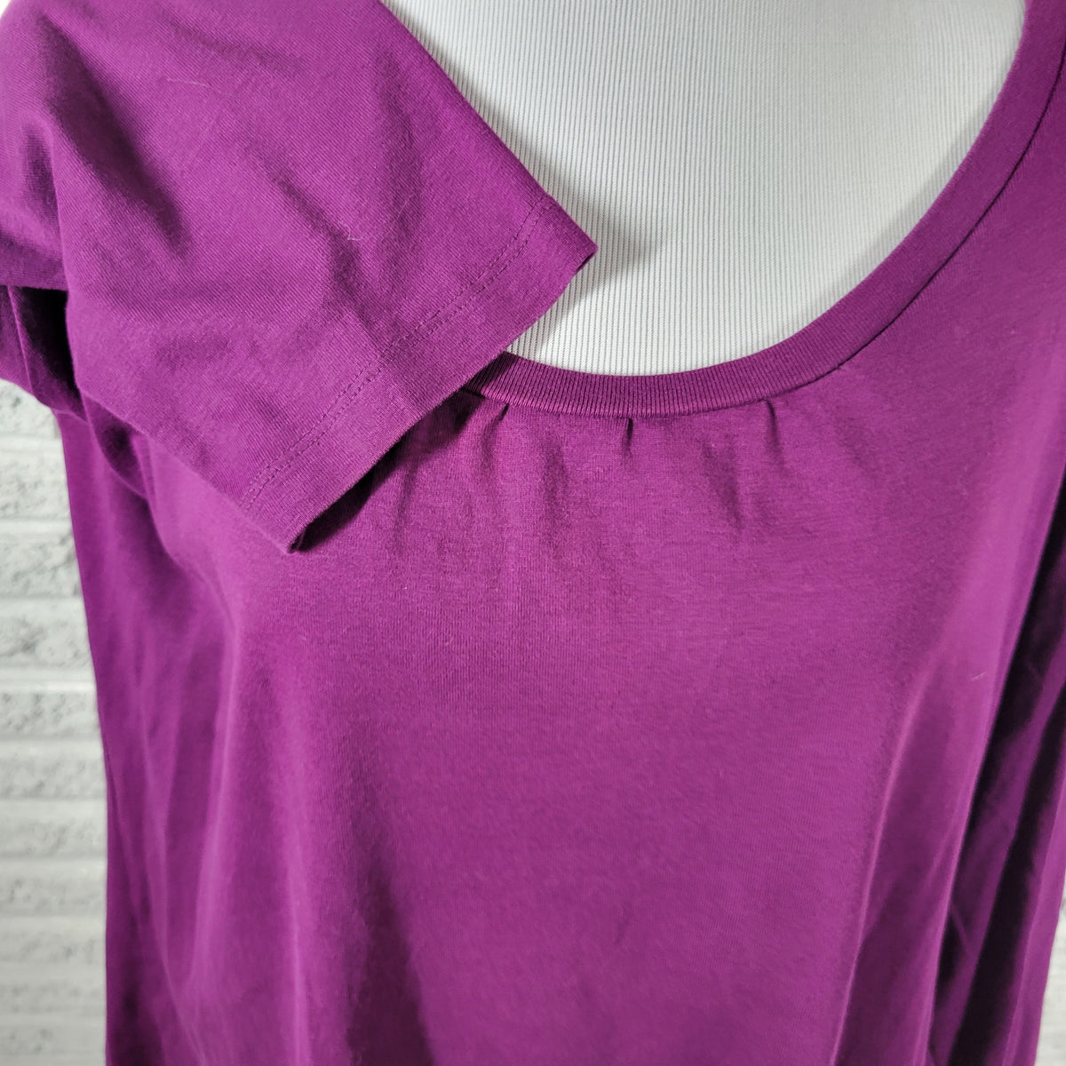 Jones New York Sport Tee 2X Purple 100% Cotton 3/4 Sleeve Top Plus Size PUR3E