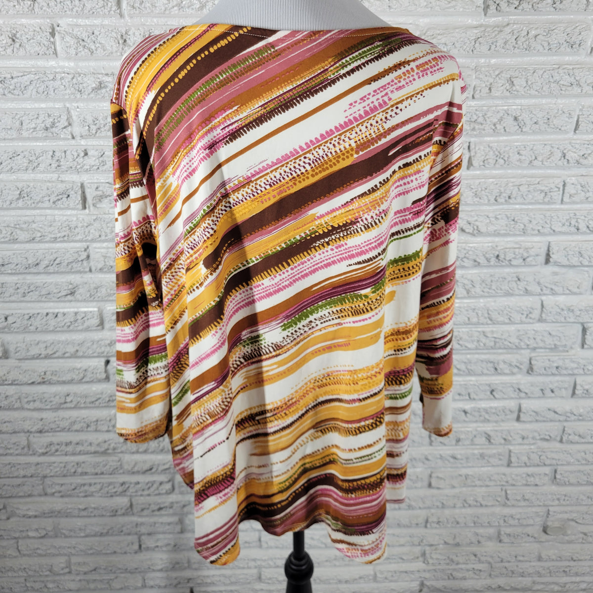 Hearts of Palm Tunic Top Women's XL Multicolor Studded Square Neck WAT102E