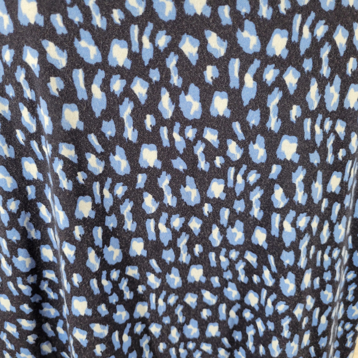 Kim Rogers Blue Watercolor Tunic Blouse Women Plus 2X Lattice Neck WAT45E