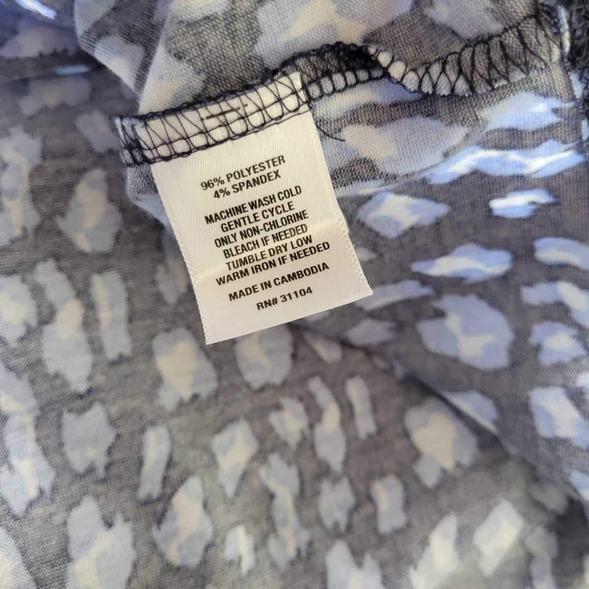 Kim Rogers Blue Watercolor Tunic Blouse Women Plus 2X Lattice Neck WAT45E