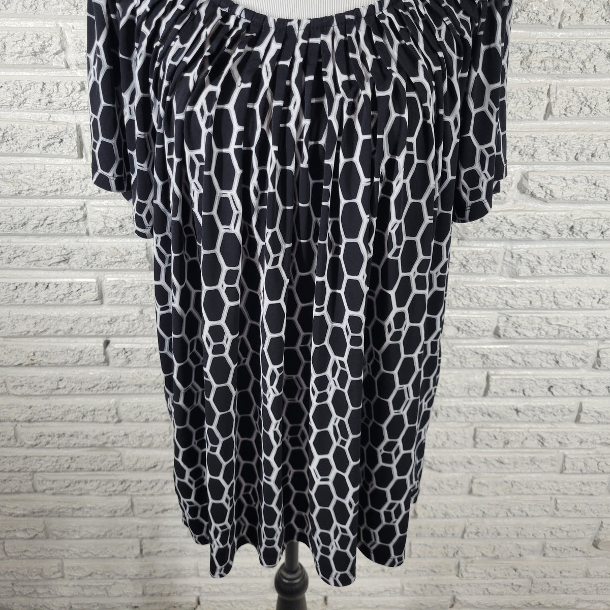 Style & Co Black White Geometric Tunic Top Women's Plus Size 2X GEO22E