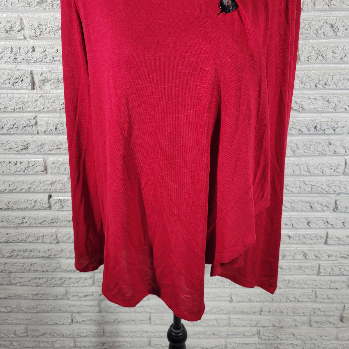 Apt 9 Red One Button Cardigan Knit Top Women XL Long Sleeve Stretch RED33E