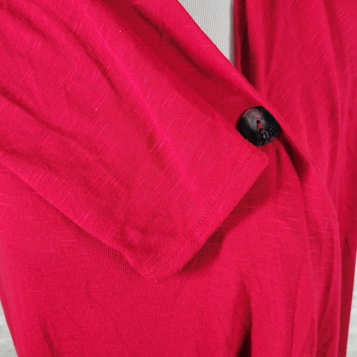 Apt 9 Red One Button Cardigan Knit Top Women XL Long Sleeve Stretch RED33E