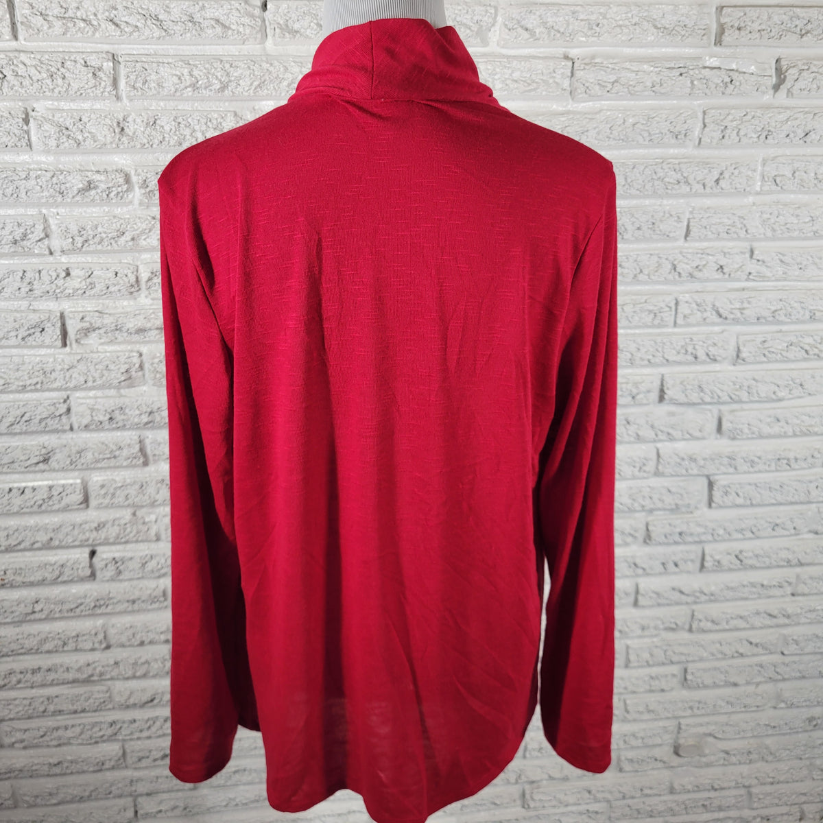 Apt 9 Red One Button Cardigan Knit Top Women XL Long Sleeve Stretch RED33E