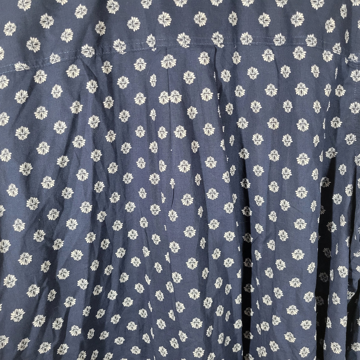 St. John's Bay Blue White Floral Shirt Women 3X Plus 100% Cotton FLO261E