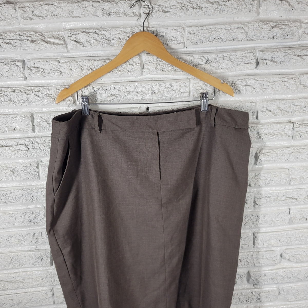 Lane Bryant Brown Pencil Mini Skirt Women Plus Size 24 Lined Pockets Zip BRO37E
