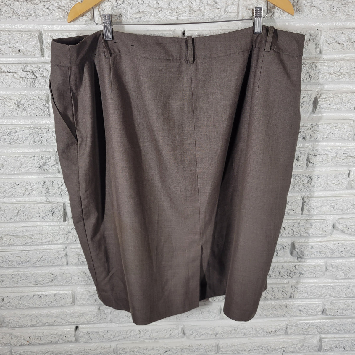 Lane Bryant Brown Pencil Mini Skirt Women Plus Size 24 Lined Pockets Zip BRO37E