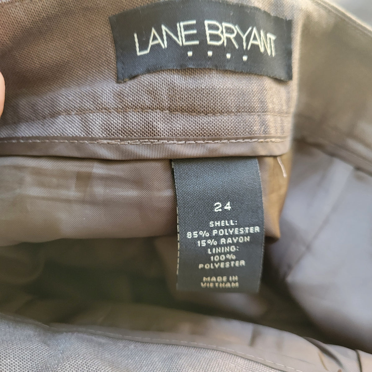 Lane Bryant Brown Pencil Mini Skirt Women Plus Size 24 Lined Pockets Zip BRO37E
