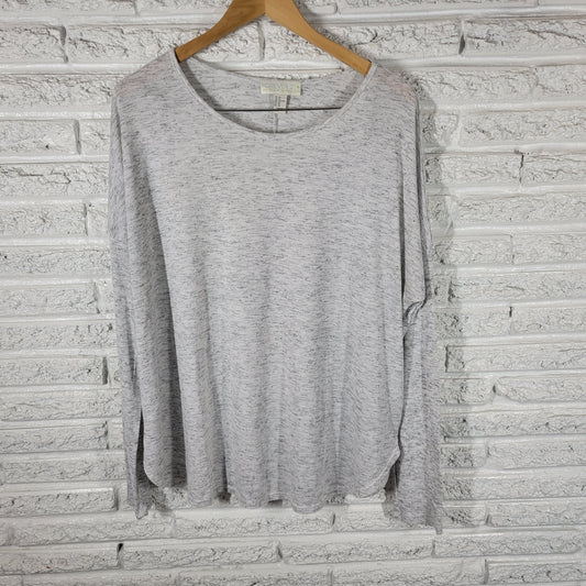 Forever 21 Gray Heather T-Shirt Women Plus Size 3X Crew Neck Long Sleeve GRA31E