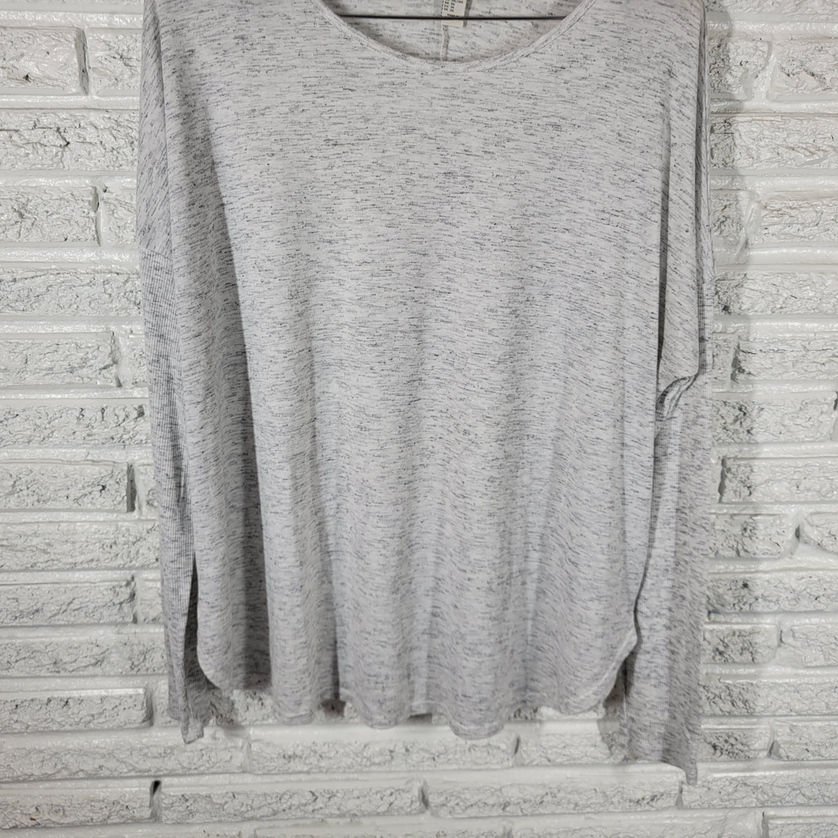 Forever 21 Gray Heather T-Shirt Women Plus Size 3X Crew Neck Long Sleeve GRA31E