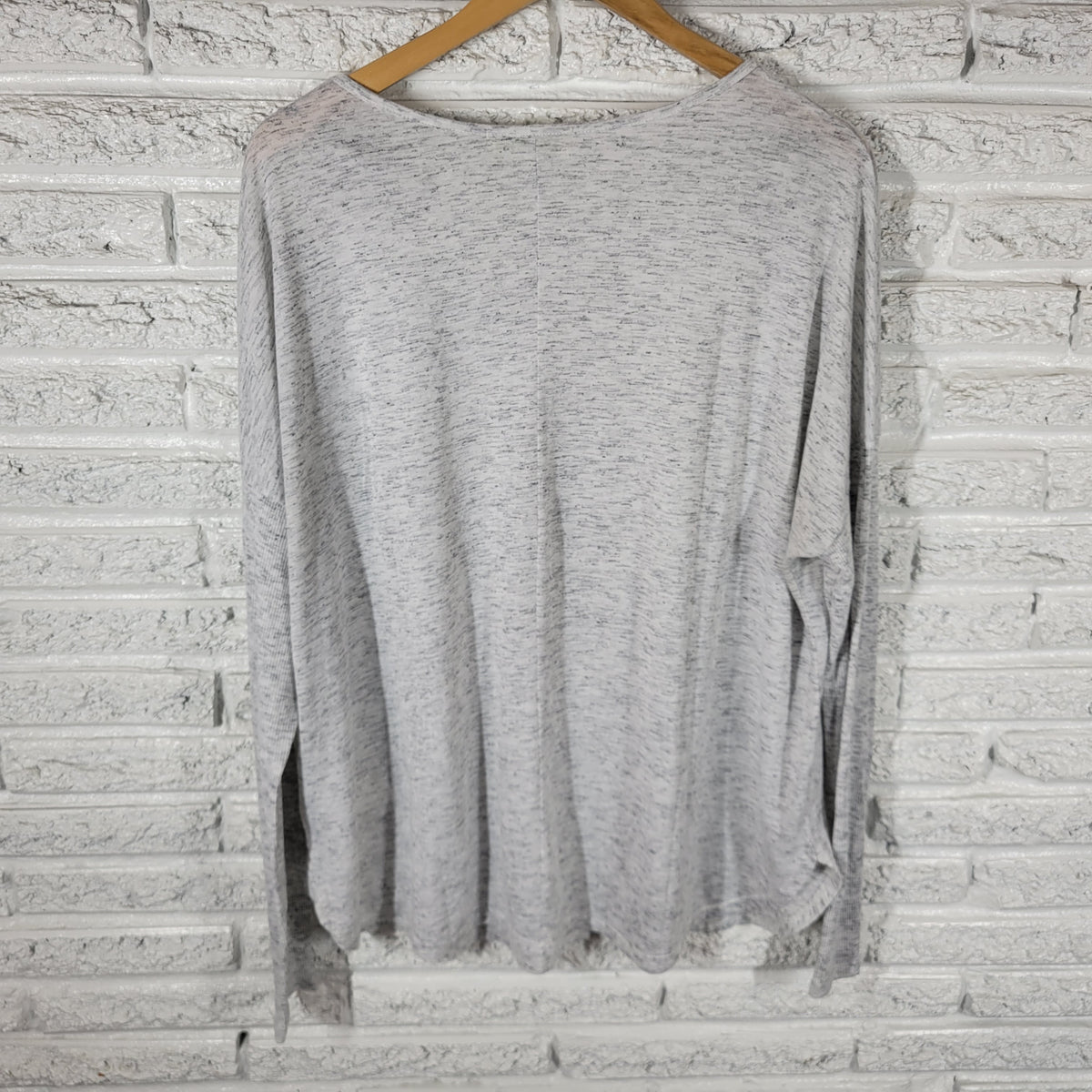 Forever 21 Gray Heather T-Shirt Women Plus Size 3X Crew Neck Long Sleeve GRA31E