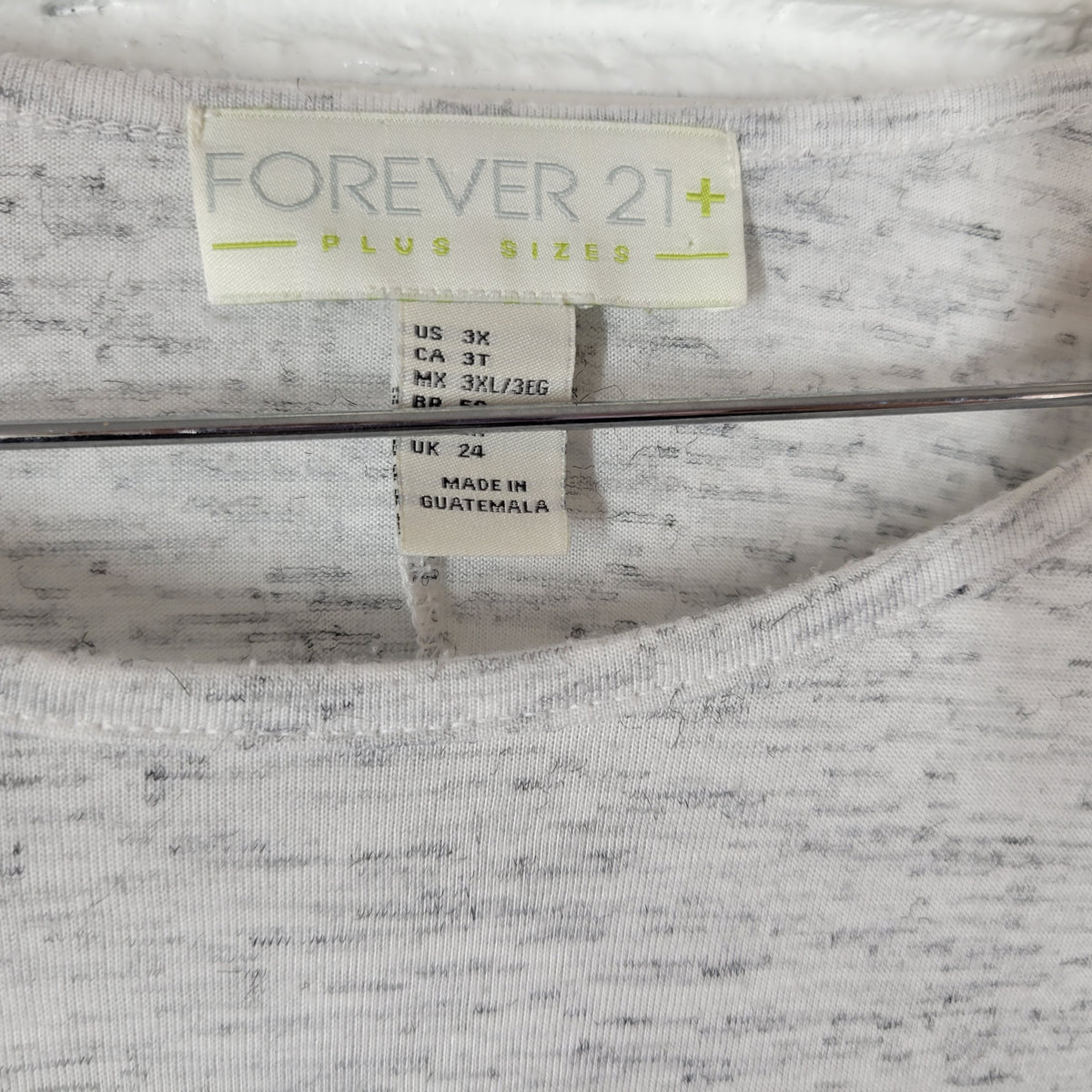 Forever 21 Gray Heather T-Shirt Women Plus Size 3X Crew Neck Long Sleeve GRA31E