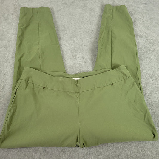 Cato Pants 18W Plus Size Green Straight Leg Pull On Elastic Waist GRE50E