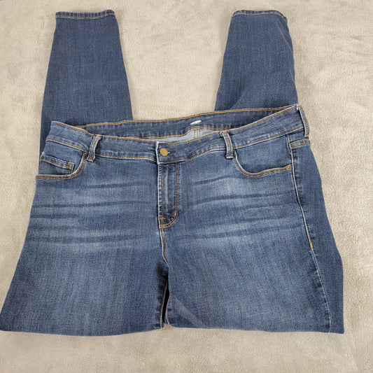 Old Navy Rockstar Skinny Jeans Womens 20 Plus Dark Wash Denim Stretch 5-Pocket SKI8E