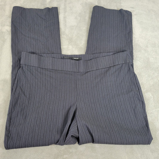 Simply Vera Wang Pants XXL Gray White Pinstripe  Elastic Waist Bootcut STR93XE