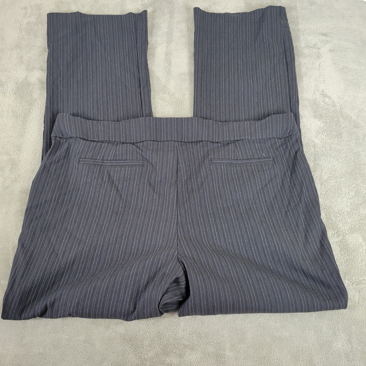 Simply Vera Wang Pants XXL Gray White Pinstripe  Elastic Waist Bootcut STR93XE