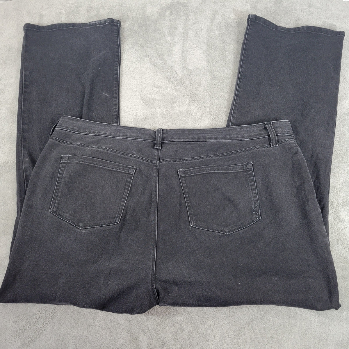 Style Co Jeans 20W Plus Size Black Denim Bootcut 42 Waist 5 Pocket BOO7E