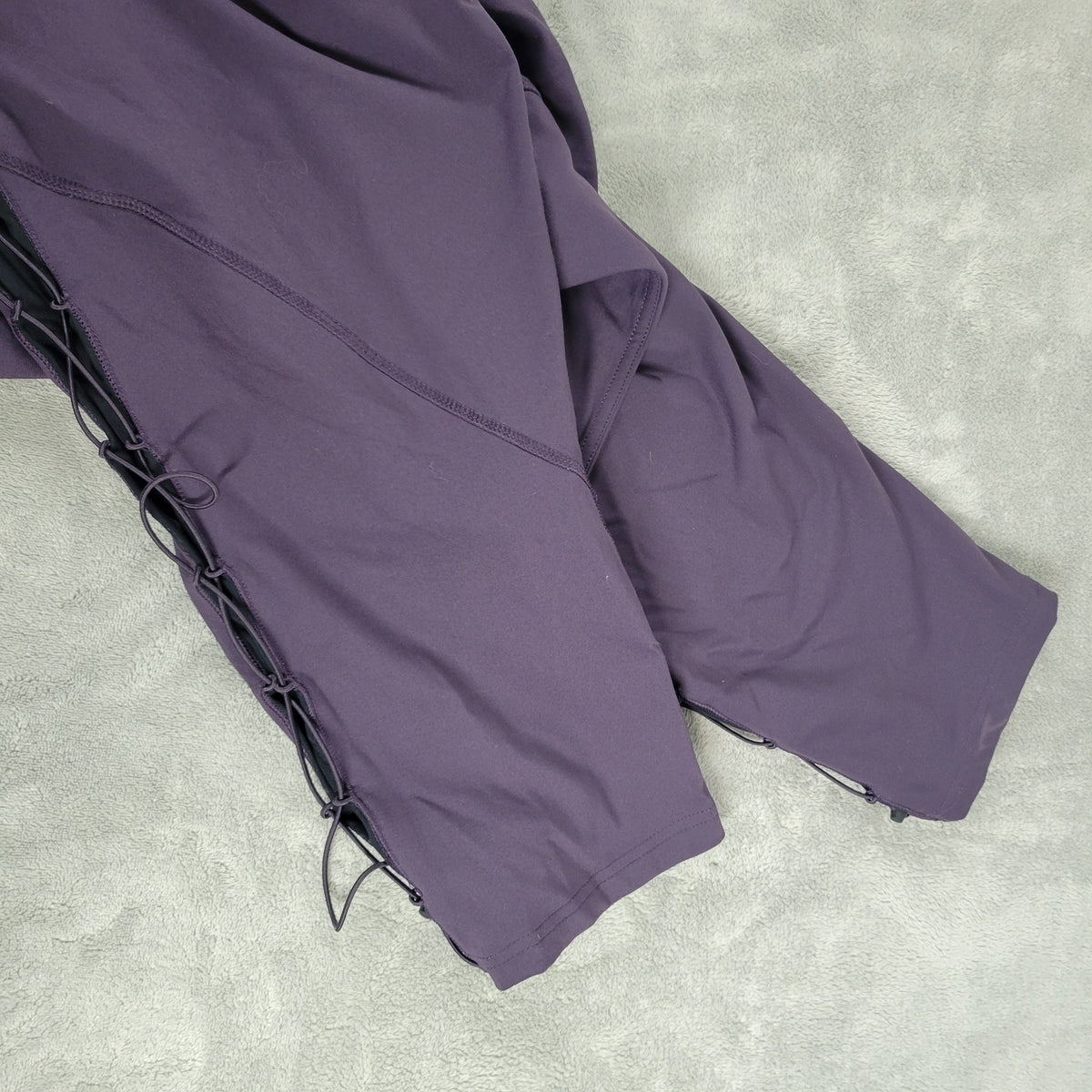 Shape Womens 3X Purple Lace Up Side Leggings Capris Mesh Cutout Stretch PUR31E