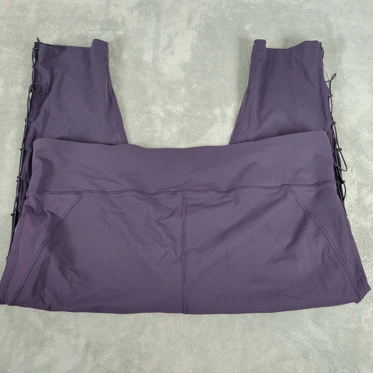 Shape Womens 3X Purple Lace Up Side Leggings Capris Mesh Cutout Stretch PUR31E
