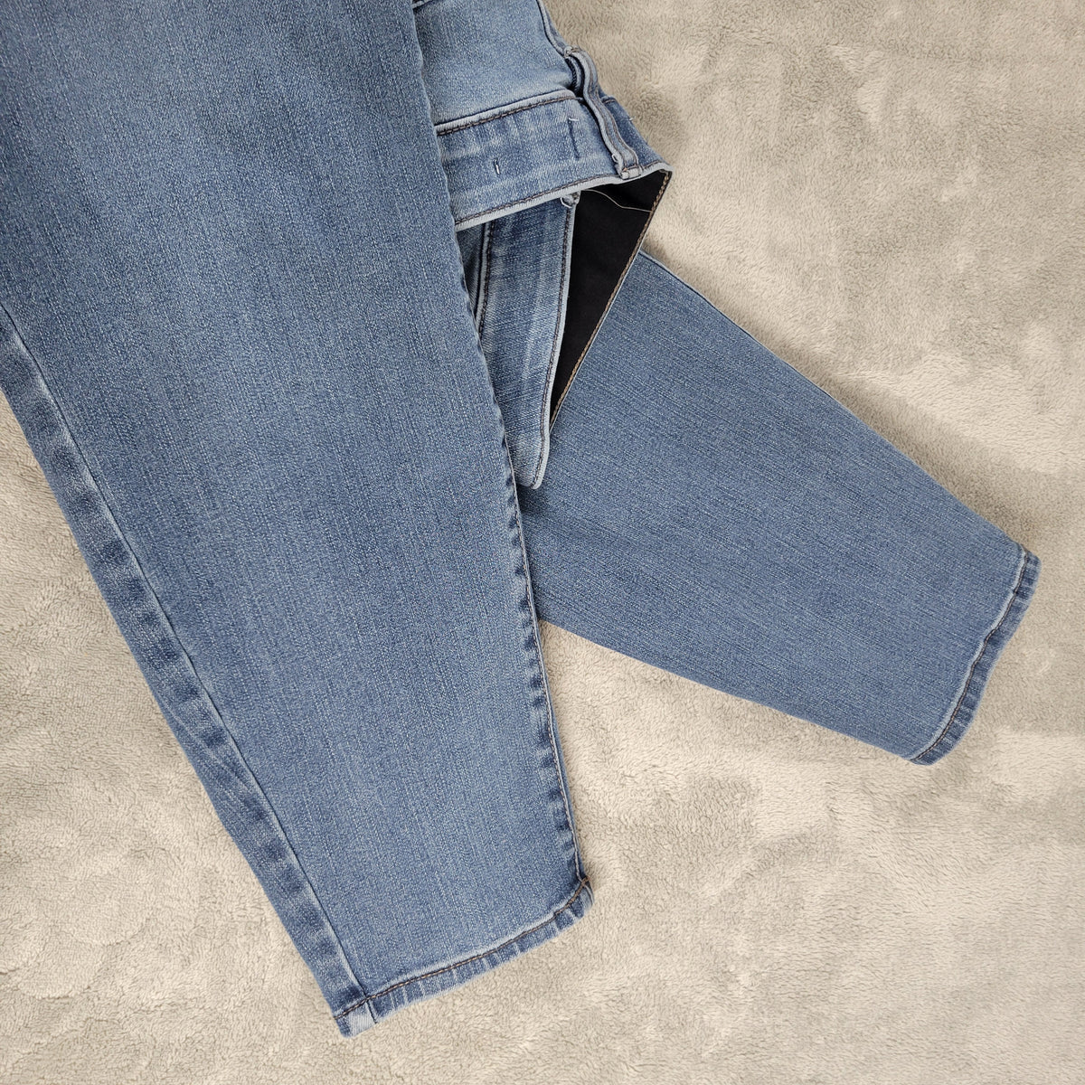 Ava & Viv Blue Cropped Skinny Jeans Women 18 Mid Rise Elastic Waist SKI21E