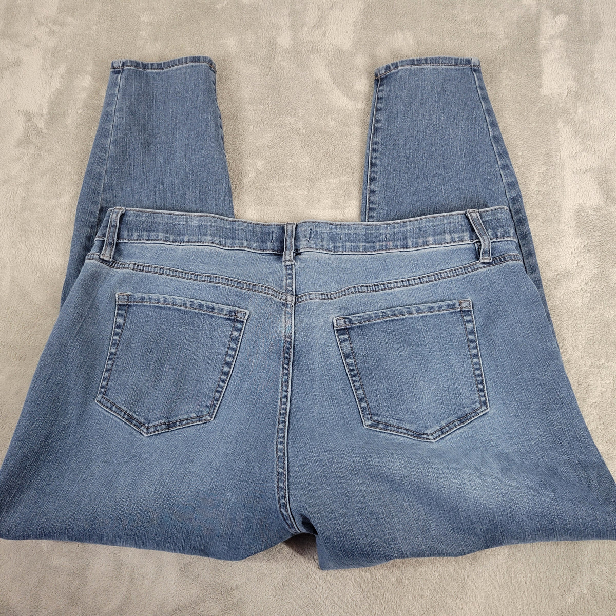 Ava & Viv Blue Cropped Skinny Jeans Women 18 Mid Rise Elastic Waist SKI21E