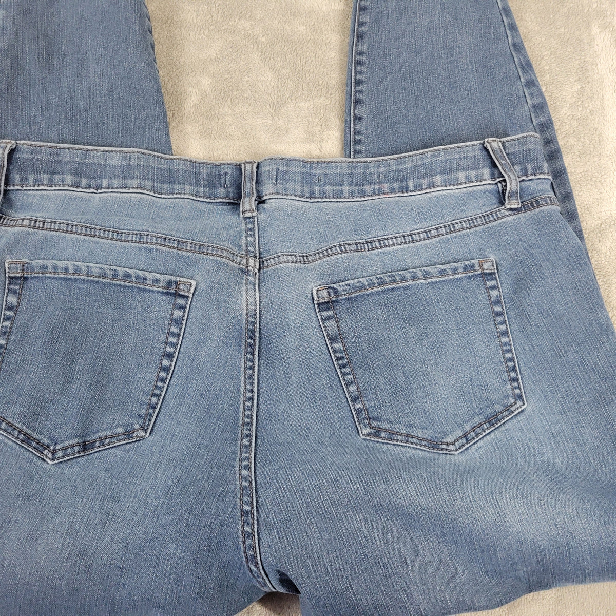 Ava & Viv Blue Cropped Skinny Jeans Women 18 Mid Rise Elastic Waist SKI21E