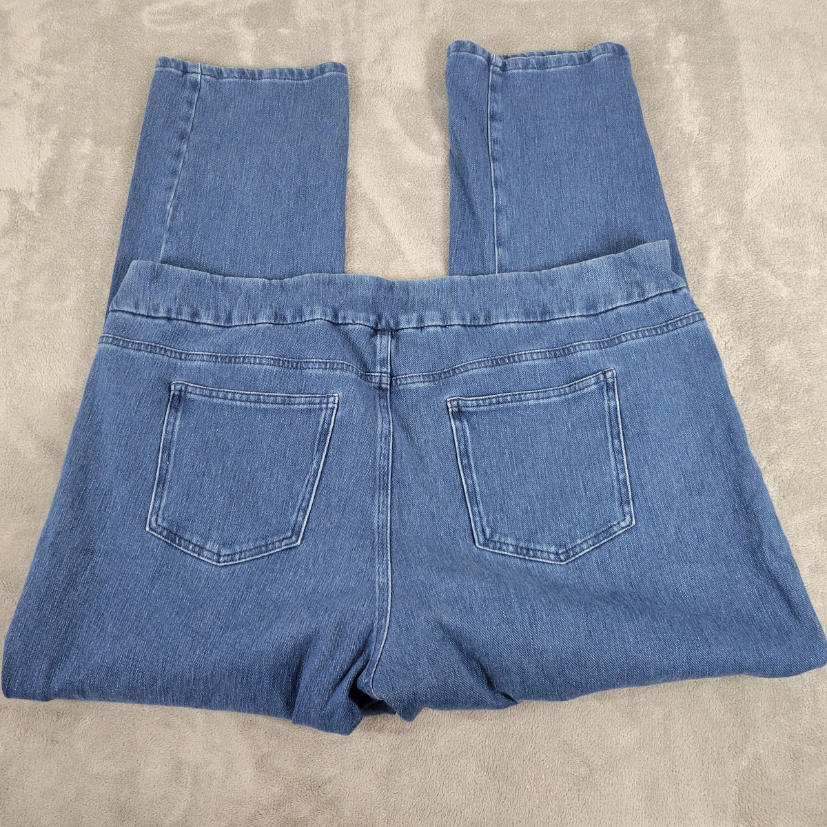 Coldwater Creek Blue Straight Leg Jeans Women 20W Elastic Waist Denim SL28E