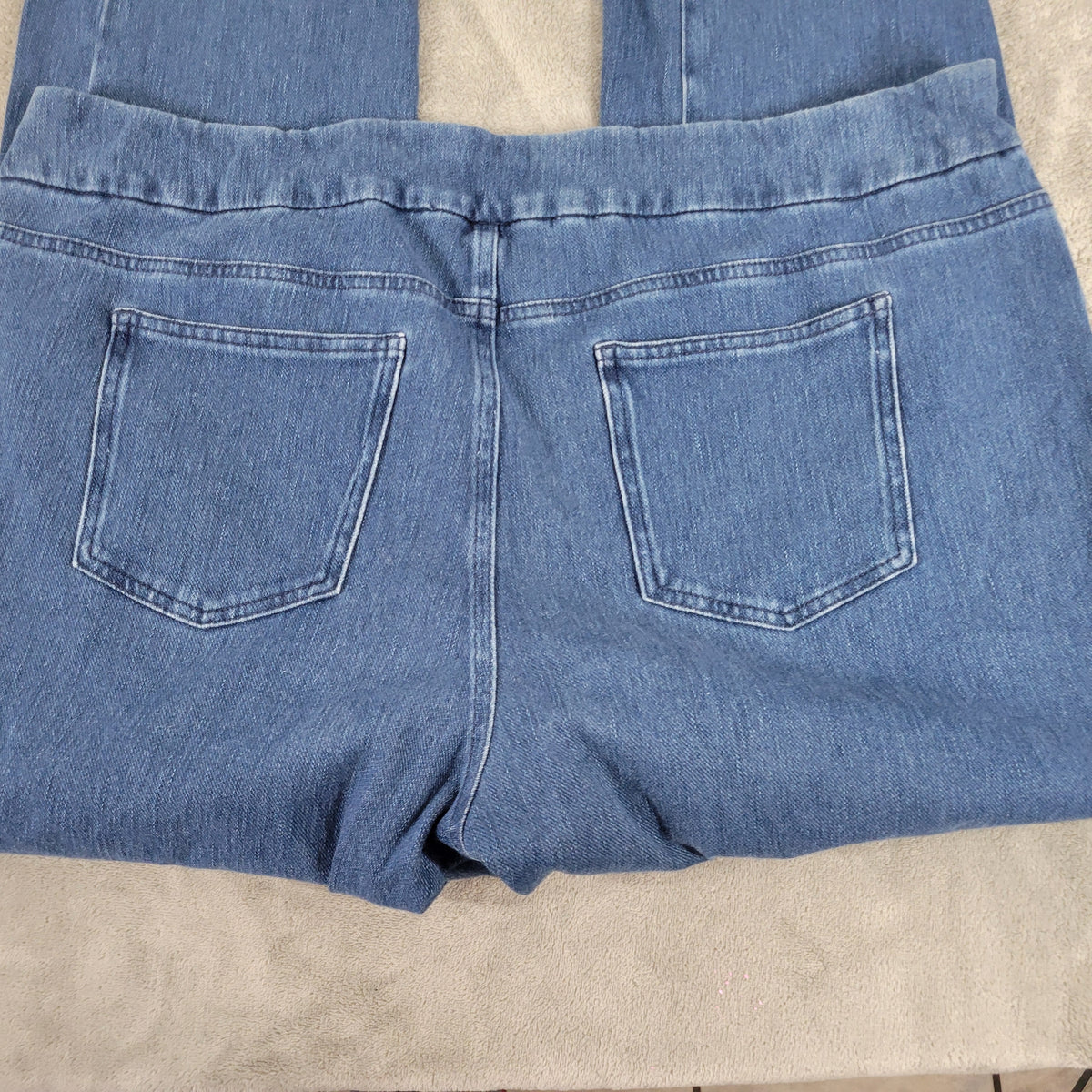 Coldwater Creek Blue Straight Leg Jeans Women 20W Elastic Waist Denim SL28E