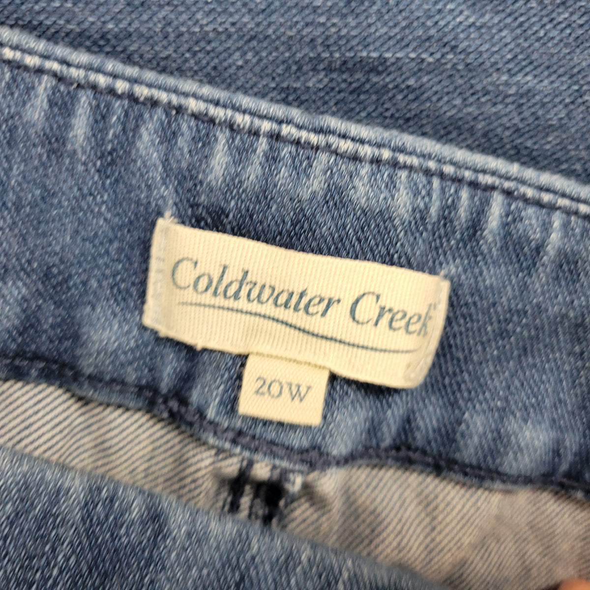 Coldwater Creek Blue Straight Leg Jeans Women 20W Elastic Waist Denim SL28E