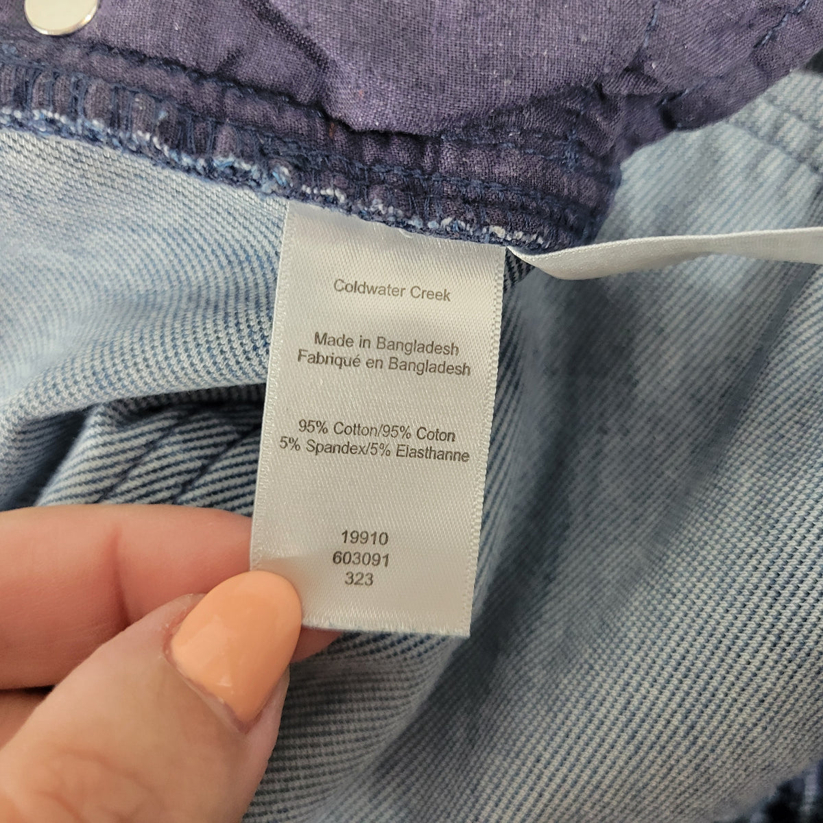 Coldwater Creek Blue Straight Leg Jeans Women 20W Elastic Waist Denim SL28E