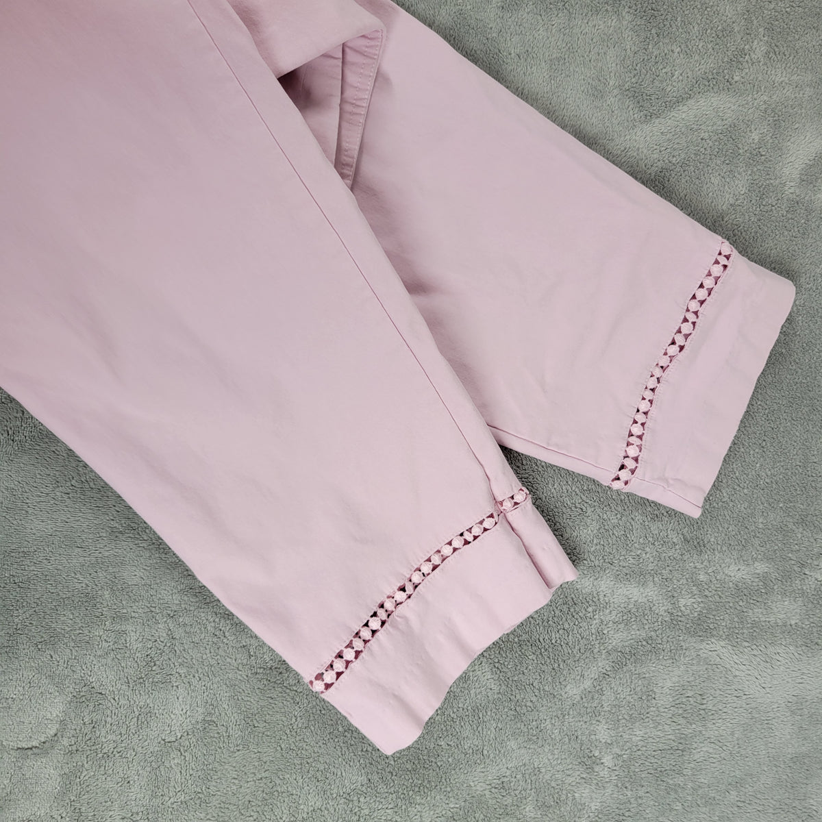 Crown & Ivy Women 20W Pink Cropped Pants Elastic Waist Straight Leg PIN4E