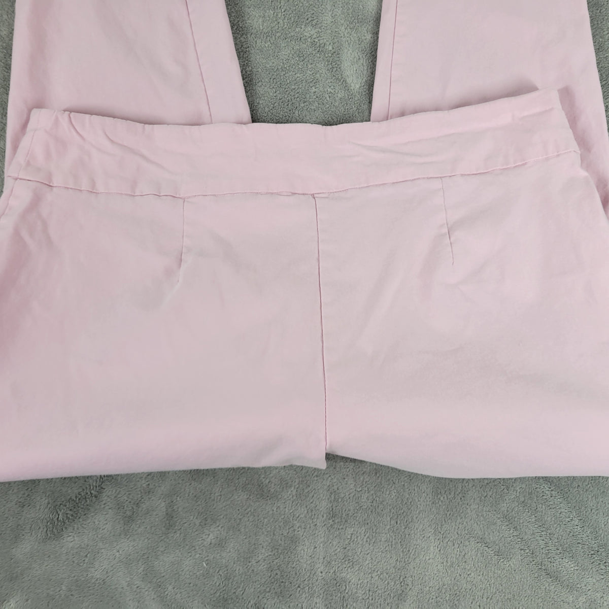 Crown & Ivy Women 20W Pink Cropped Pants Elastic Waist Straight Leg PIN4E