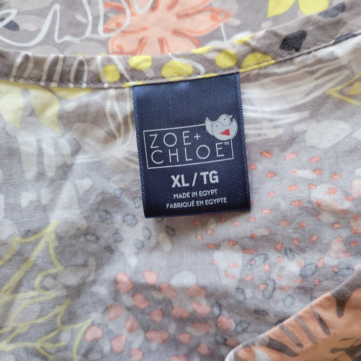 Zoe Chloe Scrub Top XL Unisex Floral Multicolor Cotton Medical Uniform FLO295XE