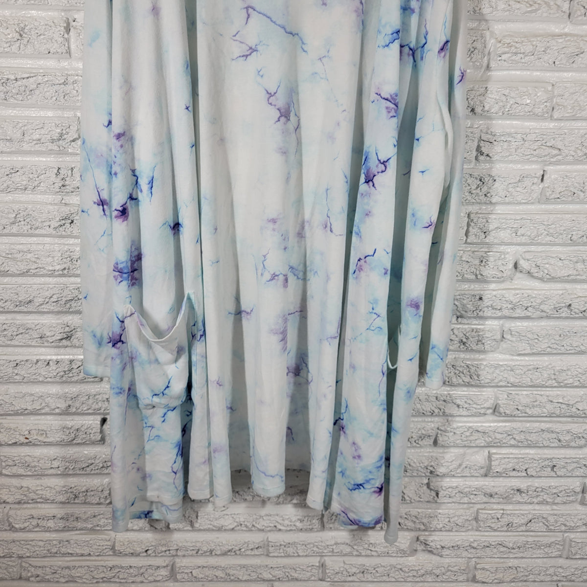 LuLaRoe Cardigan 2XL Plus Size Purple Blue Watercolor Open Front WAT107XE