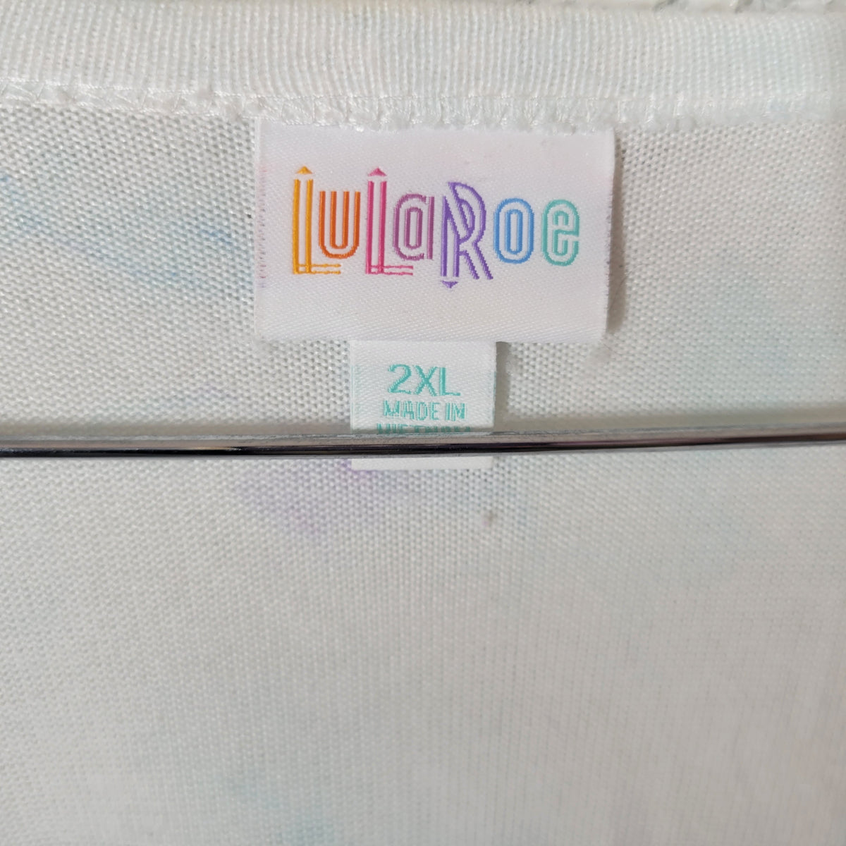 LuLaRoe Cardigan 2XL Plus Size Purple Blue Watercolor Open Front WAT107XE