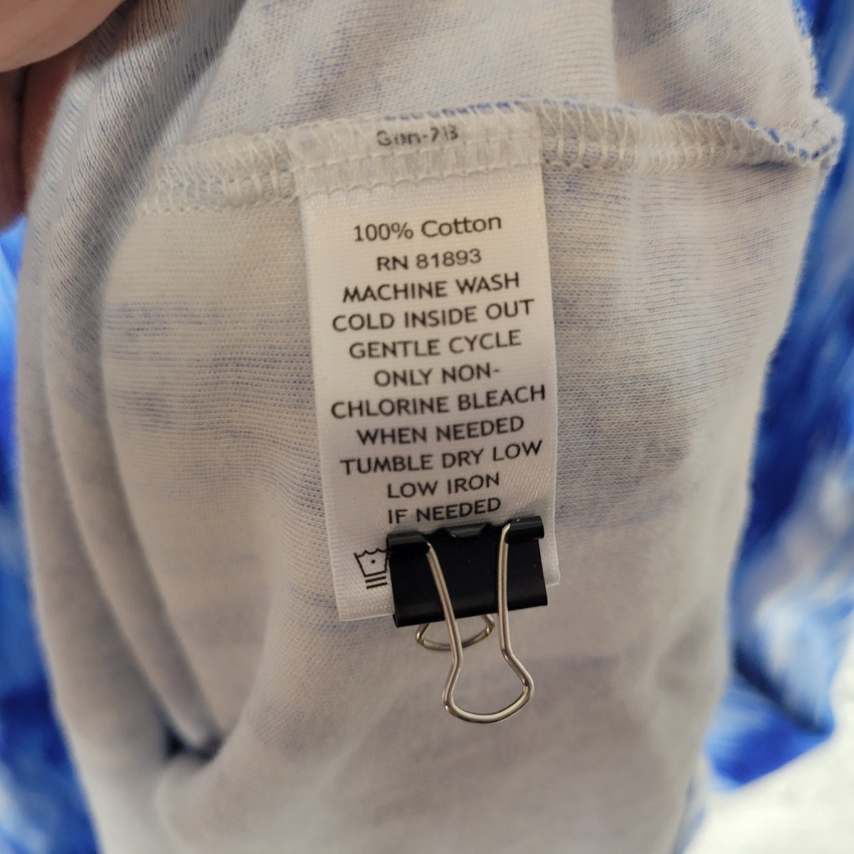 Liz Claiborne Shirt Dress 1X Plus Size Blue White Watercolor Cotton WAT98E