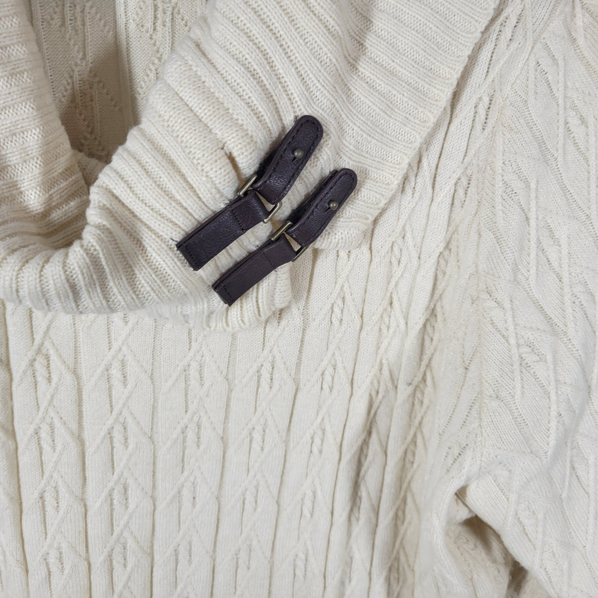 Ashley Stewart Sweater Dress 22 24 Plus Size Off White Knit Turtleneck SWE6E