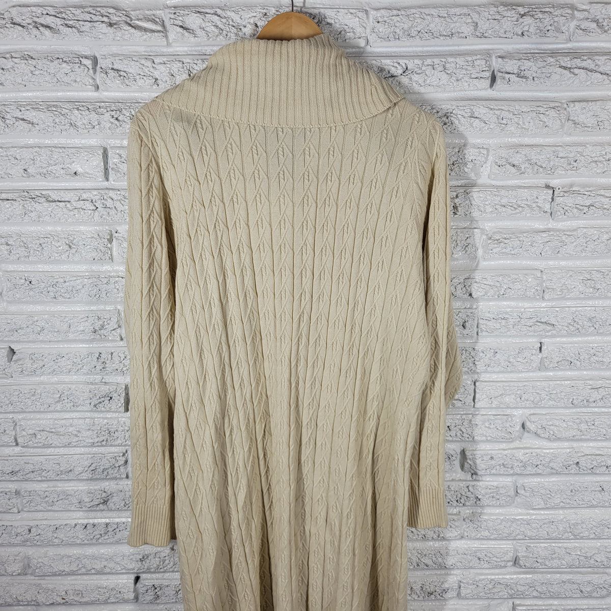 Ashley Stewart Sweater Dress 22 24 Plus Size Off White Knit Turtleneck SWE6E