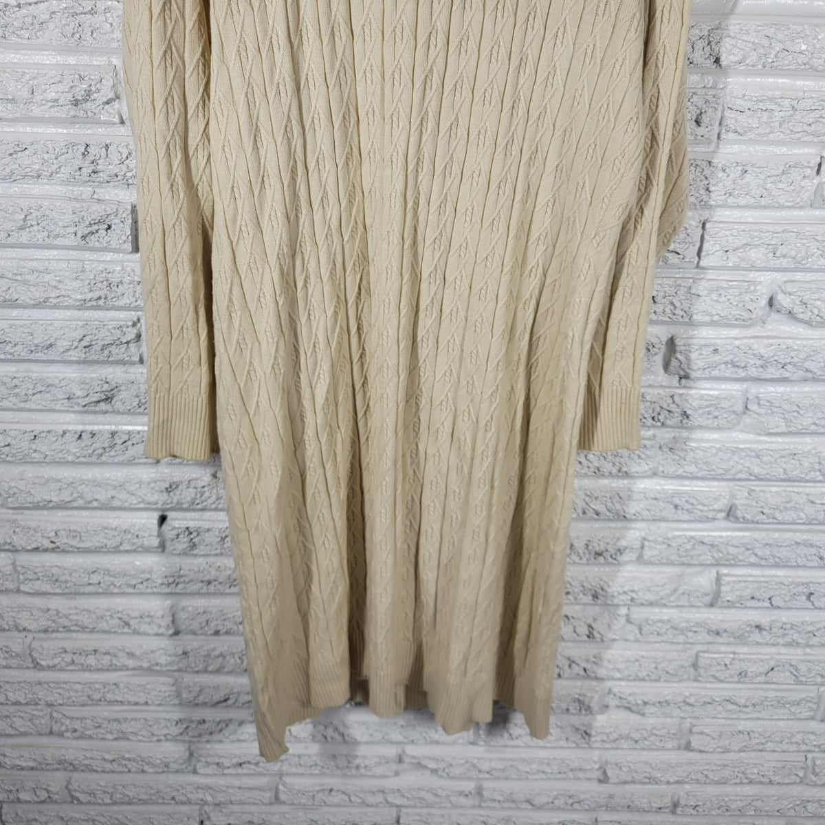 Ashley Stewart Sweater Dress 22 24 Plus Size Off White Knit Turtleneck SWE6E