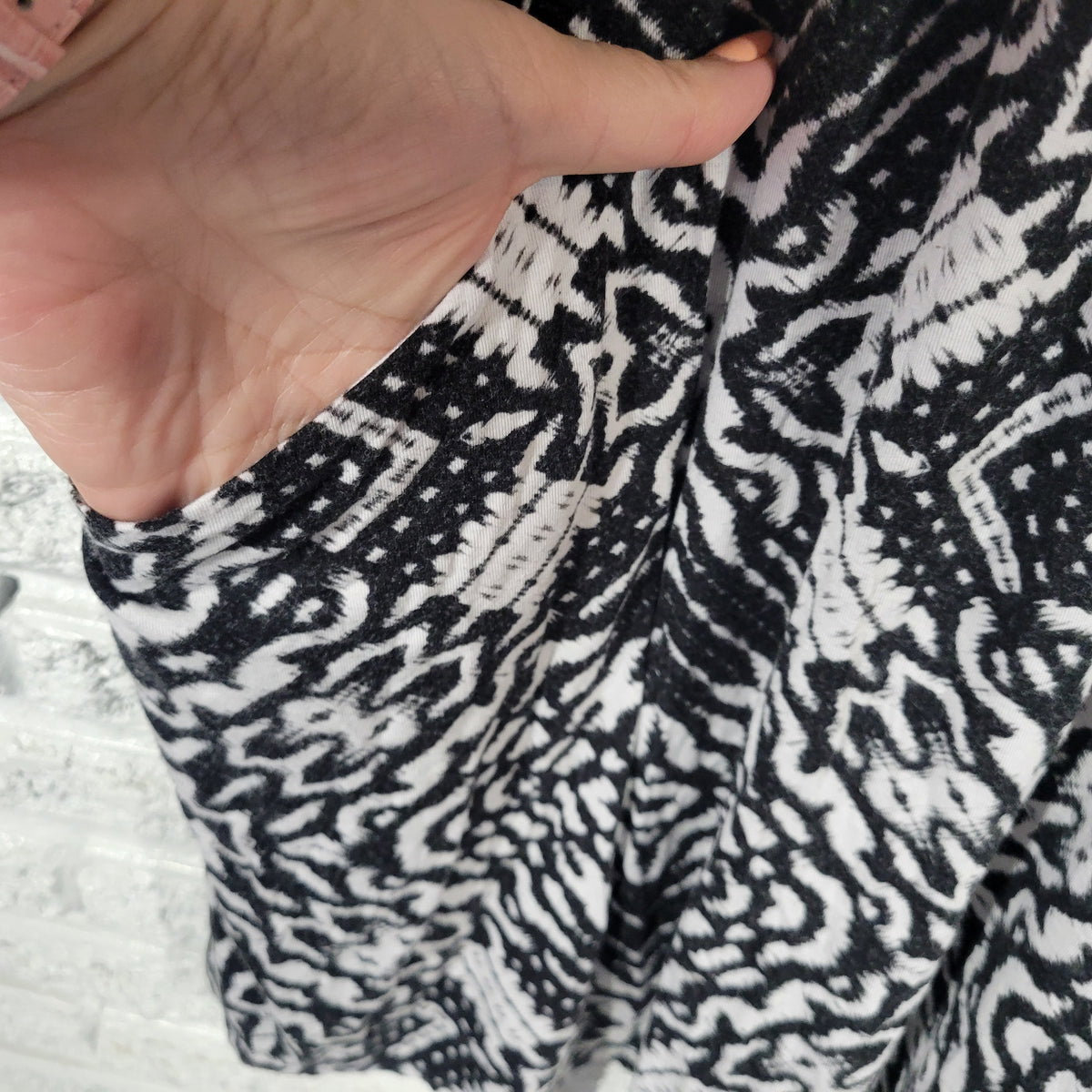 ANA Tank Dress 1X Plus Size Black White Geometric Sleeveless Pockets GEO186XE