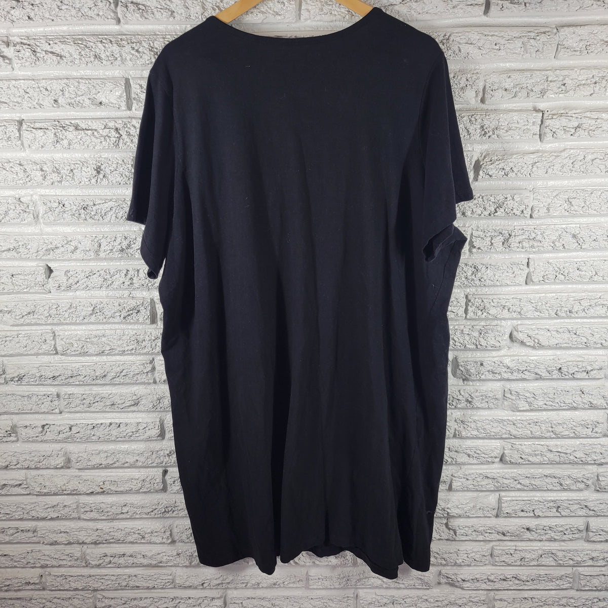 Dreams & Co Women's Plus 1X/2X Black Cotton Sleepshirt Zebra Heart BLA41E