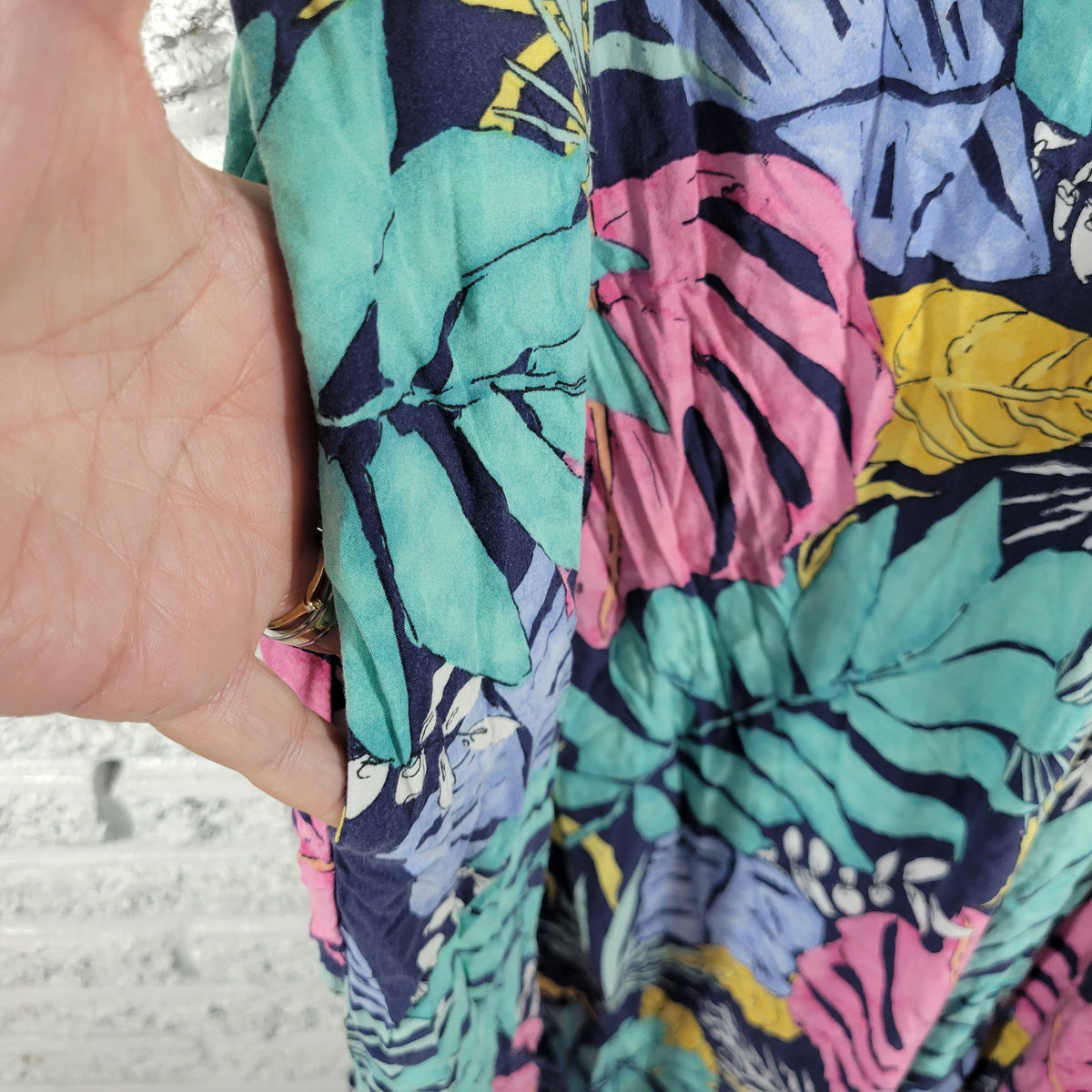 Forever 21 2X Jumpsuit Floral Wide Leg Pockets Belted Adjustable Strap FLO298E