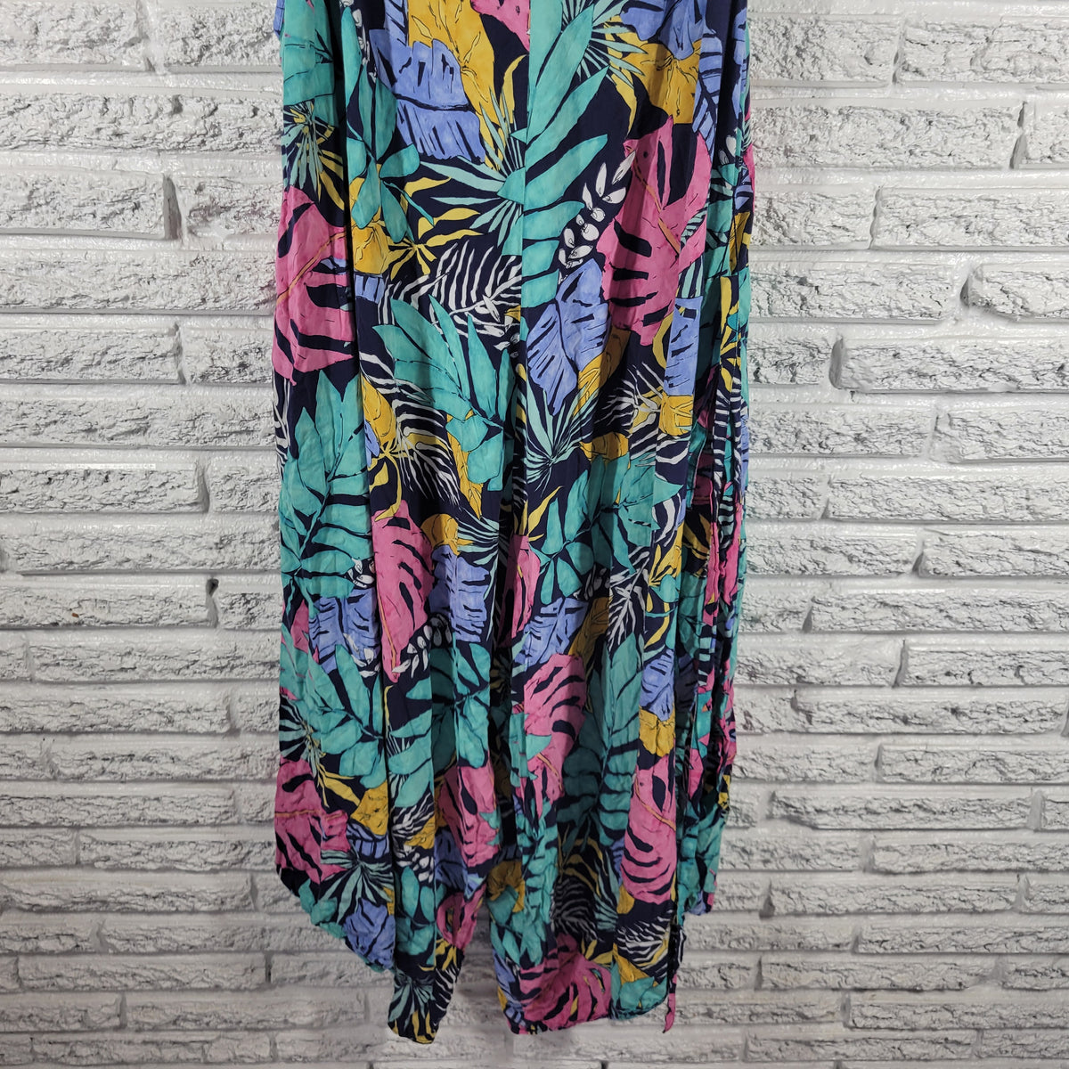 Forever 21 2X Jumpsuit Floral Wide Leg Pockets Belted Adjustable Strap FLO298E