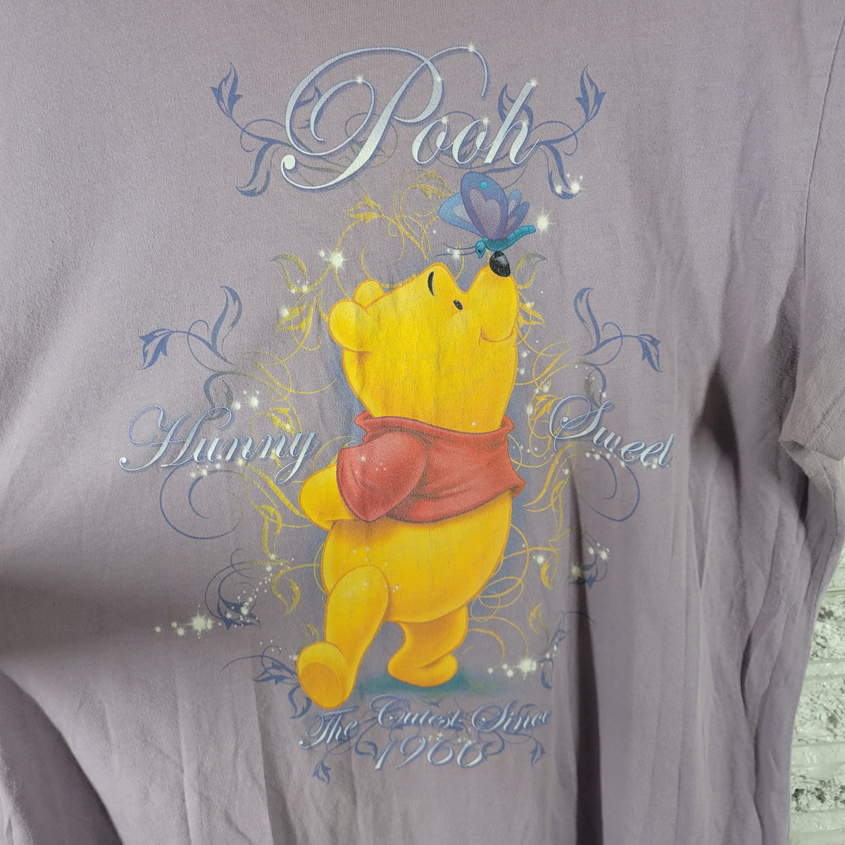 Disney Store Winnie the Pooh Graphic T Shirt Purple Womens Size XL Hunny NOV118E