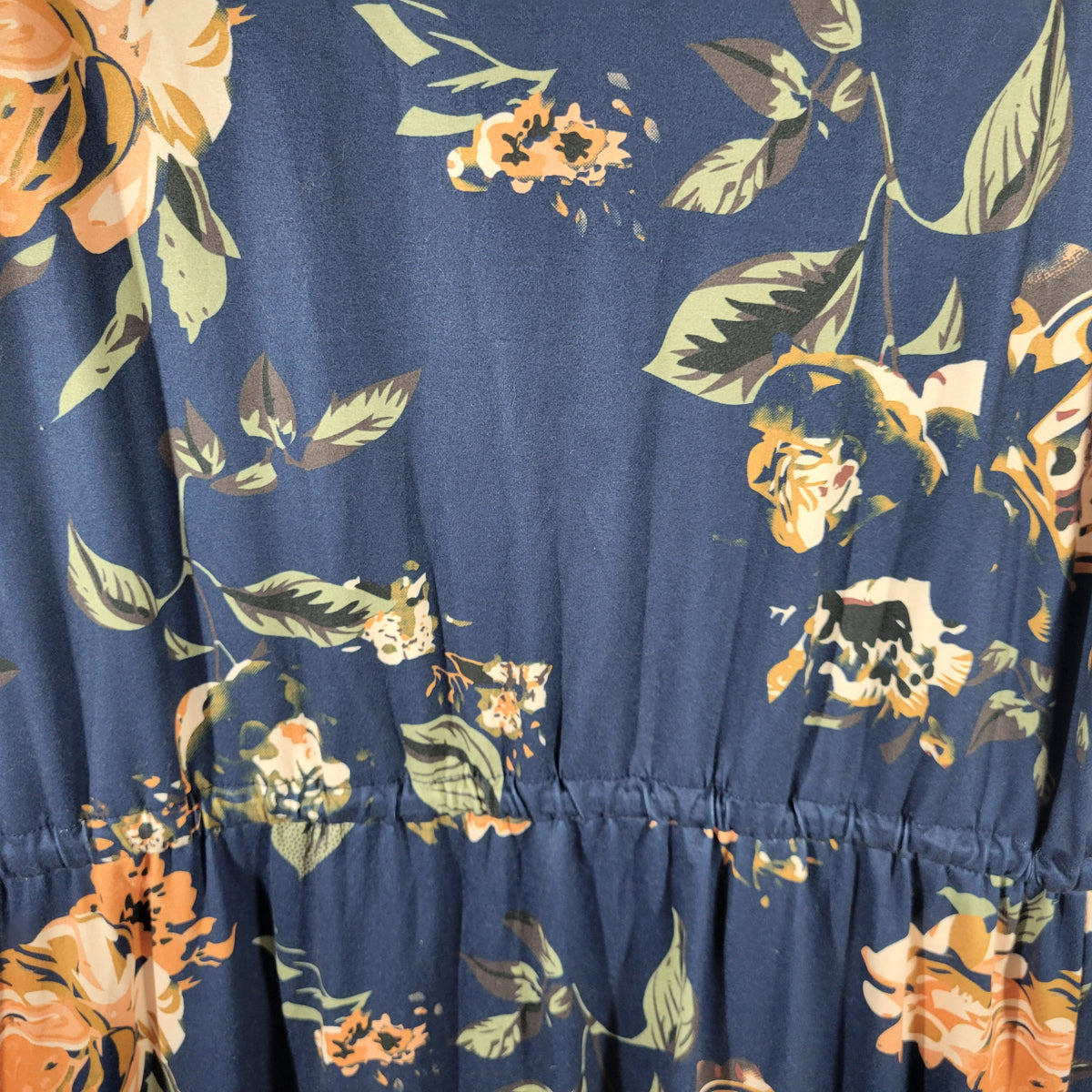 Emery Rose XL Floral Dress Knee Length Belted Sash Pockets Short Sleeve FLO40E