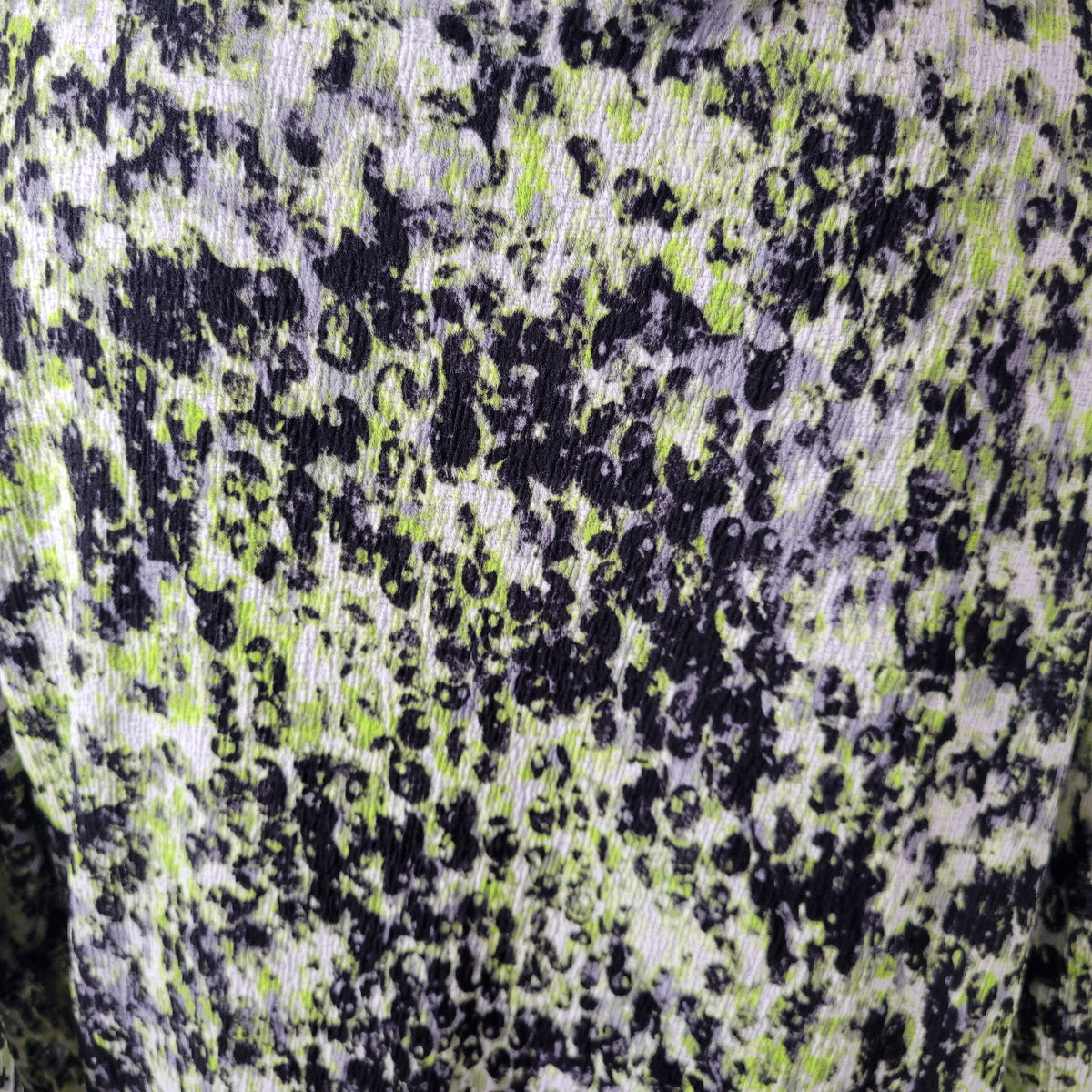 Alfani 2X Blouse Green Black Watercolor Pleated Ruched 3/4 Sleeve Top WAT59E